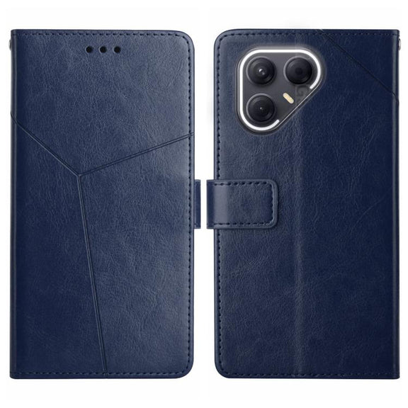 For Tecno Pova 7 5G Y-shaped Pattern Flip Leather Phone Case(Blue)