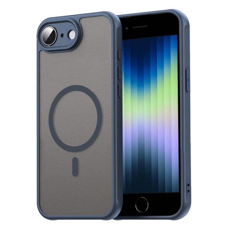 For iPhone 16e Fan Dun Series TPU Hybrid PC Frosted Magsafe Phone Case(Blue)