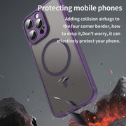 For iPhone 16e Fan Dun Series TPU Hybrid PC Frosted Magsafe Phone Case(Purple)