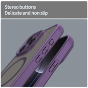 For iPhone 16e Fan Dun Series TPU Hybrid PC Frosted Magsafe Phone Case(Purple)