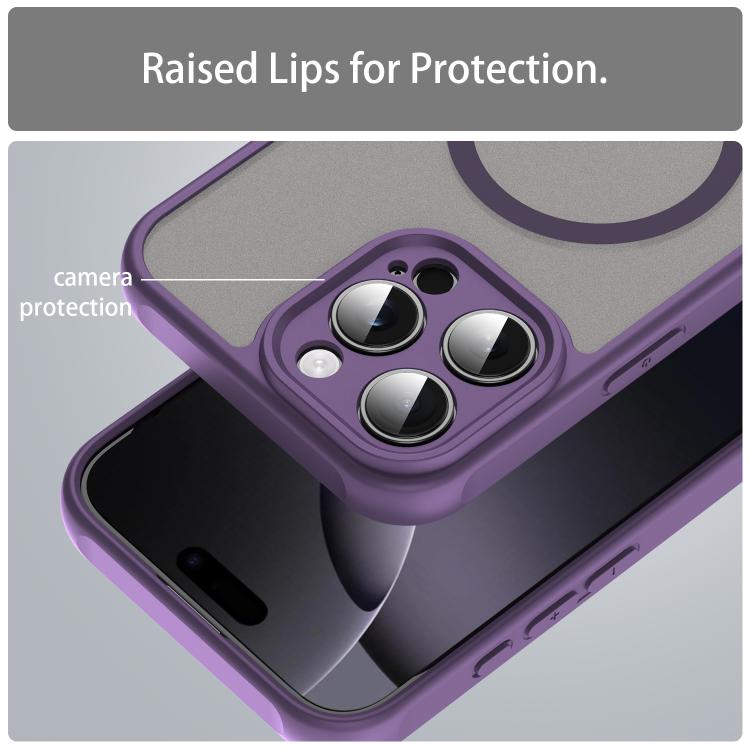 For iPhone 16e Fan Dun Series TPU Hybrid PC Frosted Magsafe Phone Case(Purple)