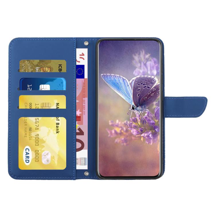 For Tecno Spark 40C Skin Feel Butterfly Embossed Flip Leather Phone Case(Blue)
