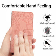 For Tecno Spark 40C Skin Feel Butterfly Embossed Flip Leather Phone Case(Pink)