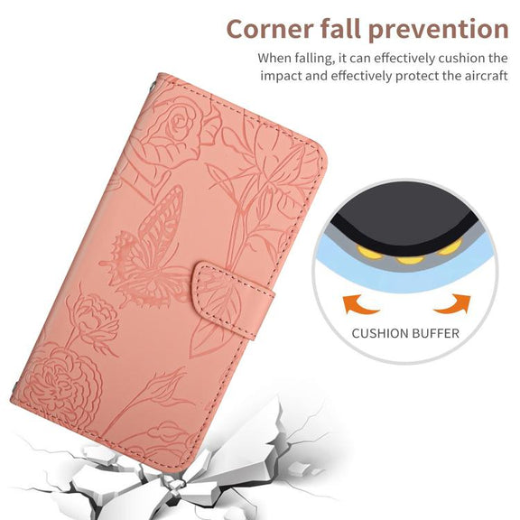 For Tecno Spark 40C Skin Feel Butterfly Embossed Flip Leather Phone Case(Pink)