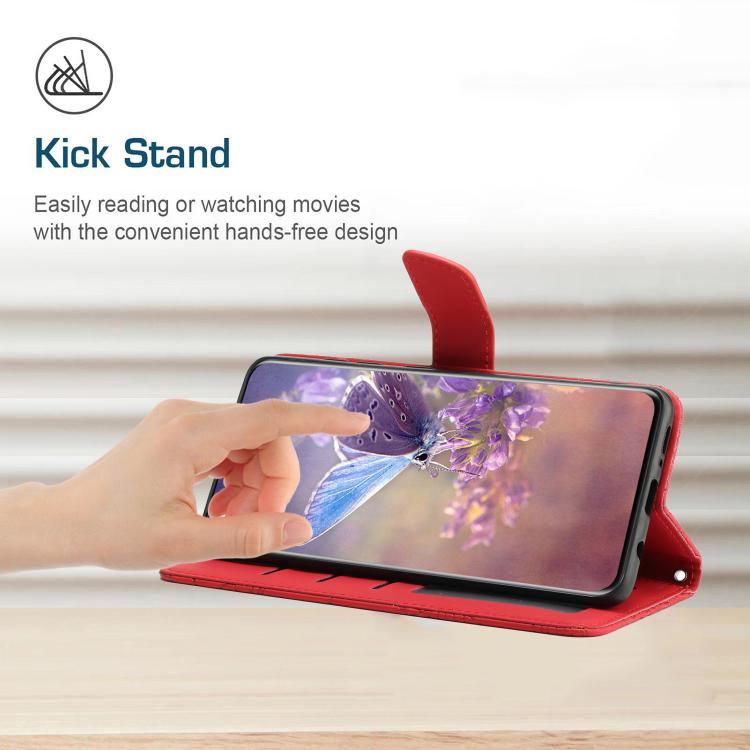 For Tecno Spark 40C Skin Feel Butterfly Embossed Flip Leather Phone Case(Red)