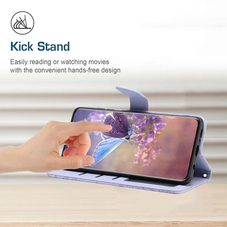 For Tecno Spark 40 Pro 4G Skin Feel Butterfly Embossed Flip Leather Phone Case(Purple)