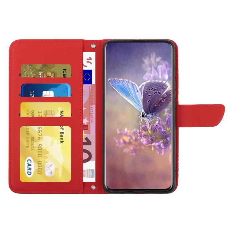 For Tecno Spark 40 Pro 4G Skin Feel Butterfly Embossed Flip Leather Phone Case(Red)