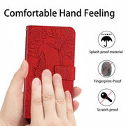 For Tecno Spark 40 Pro 4G Skin Feel Butterfly Embossed Flip Leather Phone Case(Red)