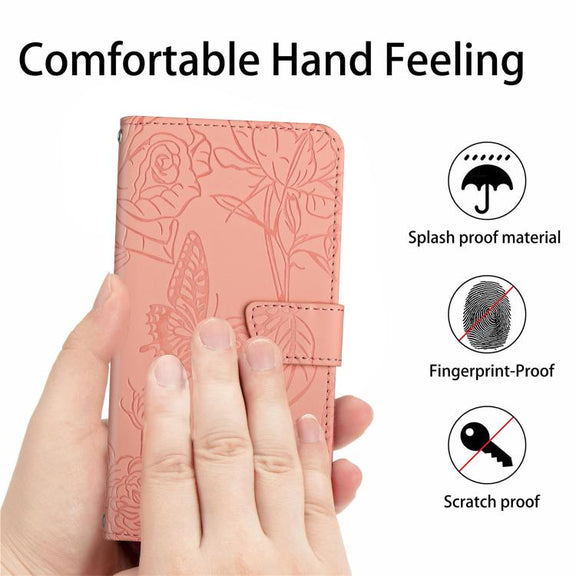 For Tecno Spark 40 4G Skin Feel Butterfly Embossed Flip Leather Phone Case(Pink)