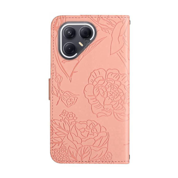 For Tecno Pova 7 Ultra 5G Skin Feel Butterfly Embossed Flip Leather Phone Case(Pink)