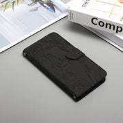 For Tecno Pova 7 4G Skin Feel Butterfly Embossed Flip Leather Phone Case(Black)