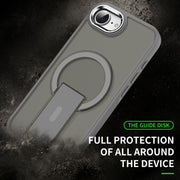 For iPhone 16e Acrylic Hybrid TPU MagSafe Holder Phone Case(Gold)