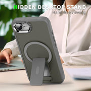 For iPhone 16e Acrylic Hybrid TPU MagSafe Holder Phone Case(Gold)