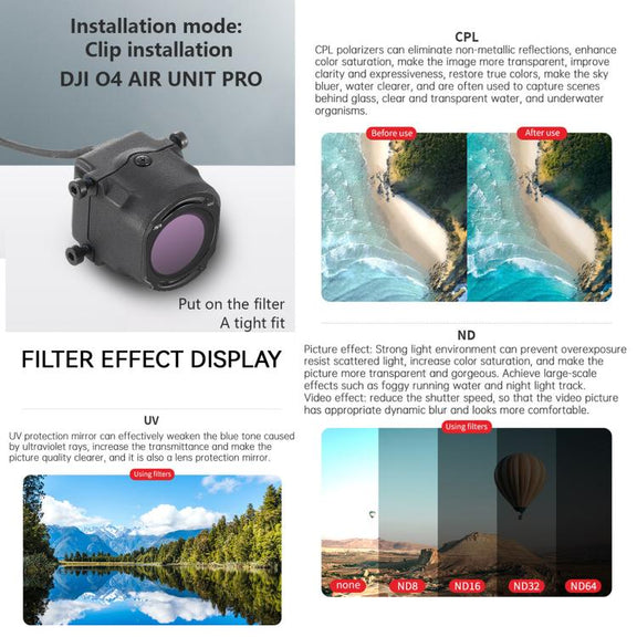 For DJI O4 Air Unit Pro / Avata 2 JSR YB Series Camera Lens Filter, Filter:ND256