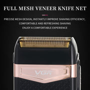VGR V-331 Reciprocating Rotary 2 Cutter Head IPX4 Electric Shaver(Black)