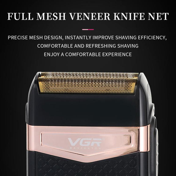 VGR V-331 Reciprocating Rotary 2 Cutter Head IPX4 Electric Shaver(Black)