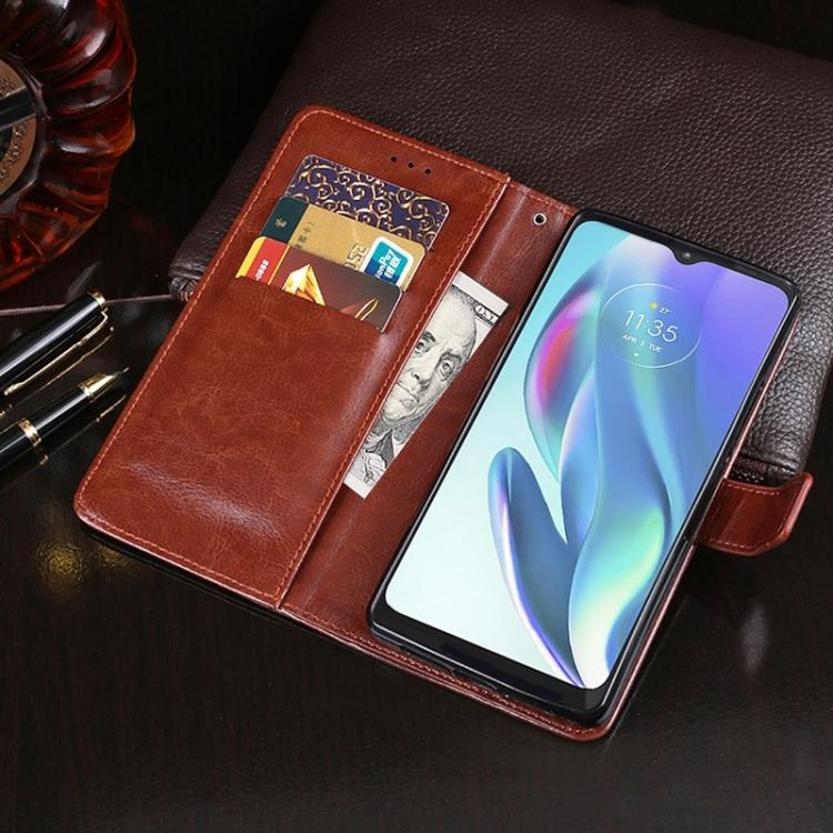 For iPhone 16e idewei Crazy Horse Texture Leather Phone Case(Rose Red)