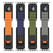 For Apple Watch 46mm / 49mm / 45mm / 44mm Compass Nylon Loop Watch Band(Black Grey)
