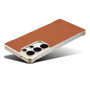 For Samsung Galaxy S25 5G Denior A20 Genuine Leather Litchi Texture MagSafe Frameless Phone Case(Brown)
