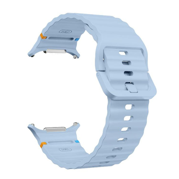 For Samsung Galaxy Watch Ultra 47mm / Ultra 2025 Kalebol Wave-stitched Silicone Strap(Light Blue)