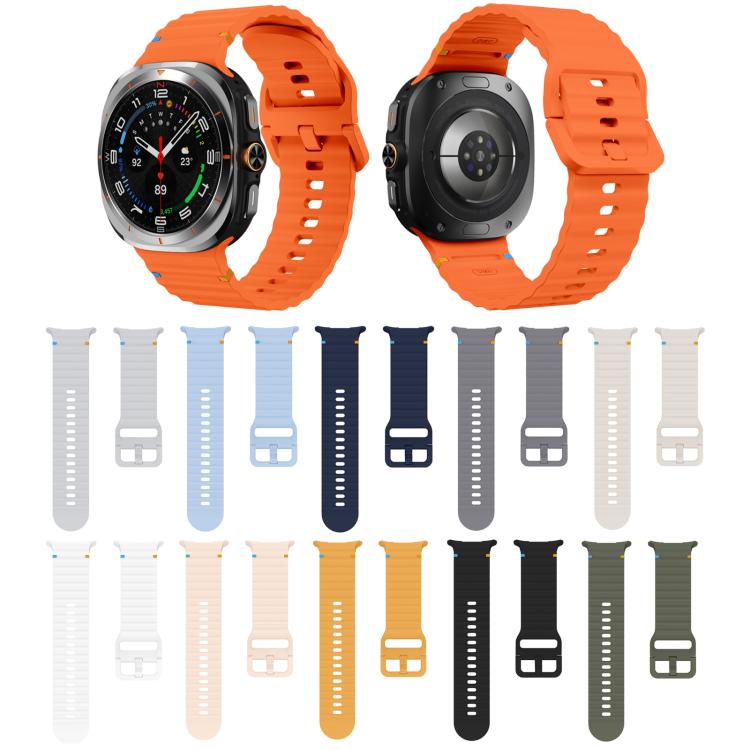 For Samsung Galaxy Watch Ultra 47mm / Ultra 2025 Kalebol Wave-stitched Silicone Strap(Starlight)