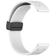 18mm Kalebol Universal Leopard Print Magnetic Folding Buckle Silicone Strap(White)