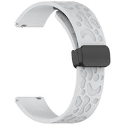 18mm Kalebol Universal Leopard Print Magnetic Folding Buckle Silicone Strap(Light Grey)