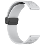 18mm Kalebol Universal Leopard Print Magnetic Folding Buckle Silicone Strap(Light Grey)