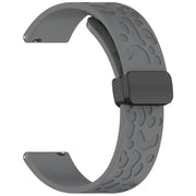 18mm Kalebol Universal Leopard Print Magnetic Folding Buckle Silicone Strap(Space Grey)