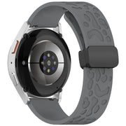 18mm Kalebol Universal Leopard Print Magnetic Folding Buckle Silicone Strap(Space Grey)