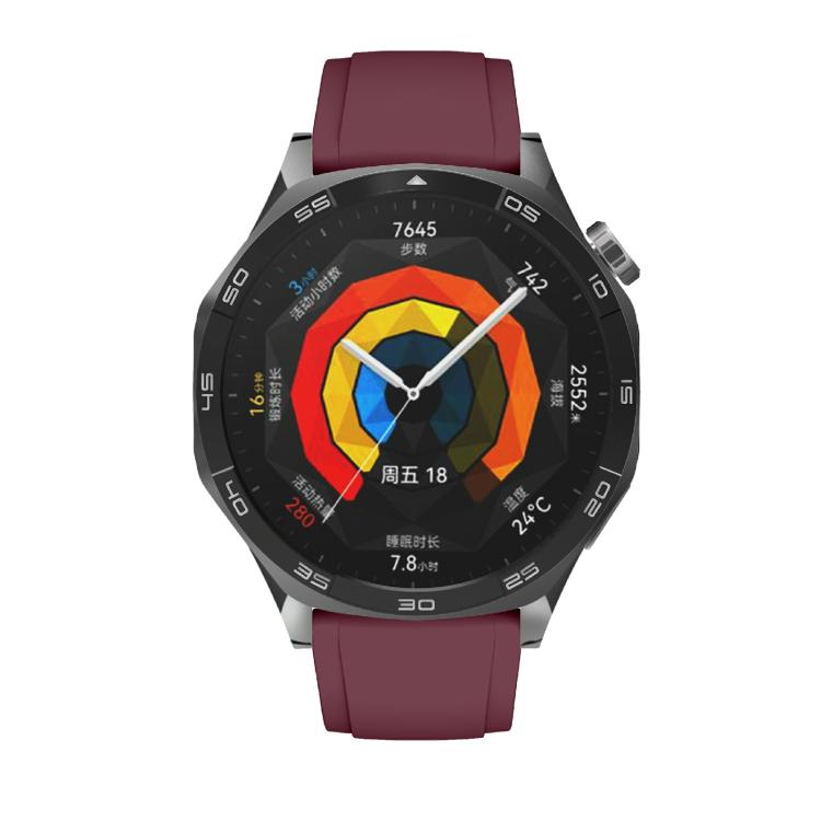 Kalebol 22mm Universal Silicone Watch Strap(Wine Red)