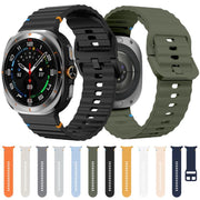 For Samsung Galaxy Watch Ultra 47mm / Ultra 2025 Kalebol Wave Stitching Silicone Strap(Yellow)