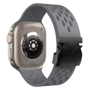 For Apple Watch 46mm / 49mm / 45mm / 44mm Kalebol Mesh Umbrella Buckle Silicone Watch Strap(Space Grey)