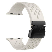 For Apple Watch 46mm / 49mm / 45mm / 44mm Kalebol Mesh Umbrella Buckle Silicone Watch Strap(Starlight)