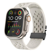 For Apple Watch 42mm / 41mm / 40mm / 38mm Kalebol Mesh Umbrella Buckle Silicone Watch Strap(Starlight)