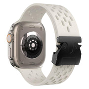 For Apple Watch 42mm / 41mm / 40mm / 38mm Kalebol Mesh Umbrella Buckle Silicone Watch Strap(Starlight)