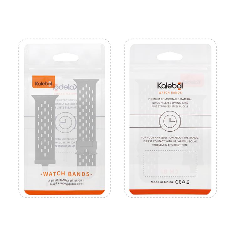 For Apple Watch 42mm / 41mm / 40mm / 38mm Kalebol Mesh Umbrella Buckle Silicone Watch Strap(White)