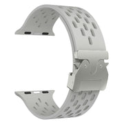 For Apple Watch 42mm / 41mm / 40mm / 38mm Kalebol Mesh Silver Umbrella Buckle Silicone Strap(Grey)