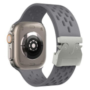 For Apple Watch 42mm / 41mm / 40mm / 38mm Kalebol Mesh Silver Umbrella Buckle Silicone Strap(Space Grey)