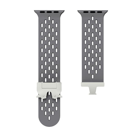 For Apple Watch 42mm / 41mm / 40mm / 38mm Kalebol Mesh Silver Umbrella Buckle Silicone Strap(Space Grey)