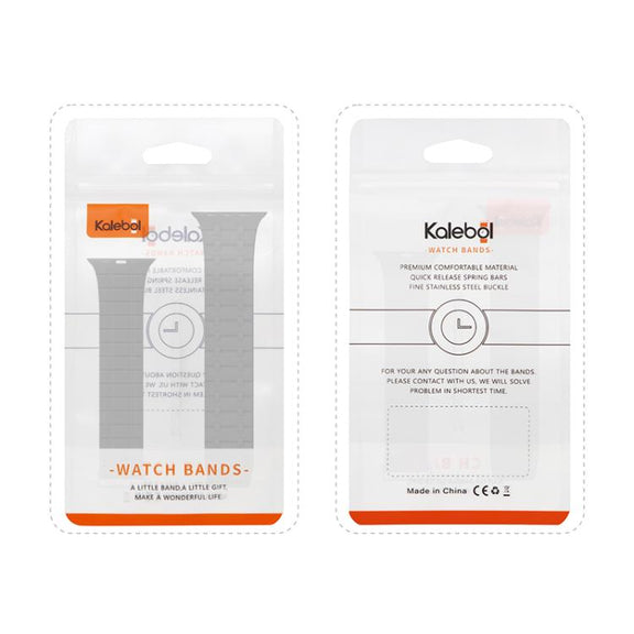 For Apple Watch 46mm / 49mm / 45mm / 44mm Kalebol Magnetic Silicone Watch Strap(Grey Orange)
