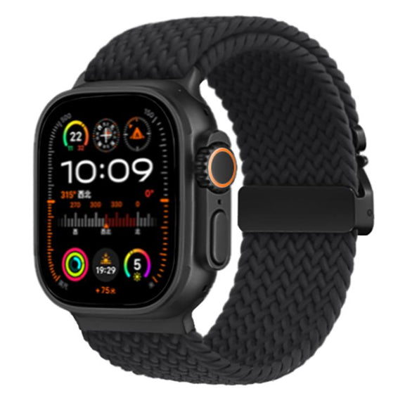 For Apple Watch 42mm / 41mm / 40mm / 38mm Kalebol Wide Umbrella Braided Strap(Black)