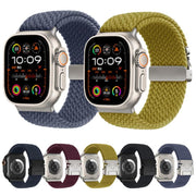 For Apple Watch 46mm / 49mm / 45mm / 44mm Kalebol Wide Umbrella Braided Strap(Black)