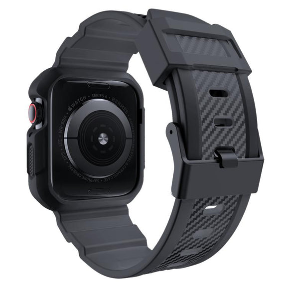 For Apple Watch Ultra 2 / 1 49mm VIETAO Carbon Fiber Silicone Strap(Dark Gray)