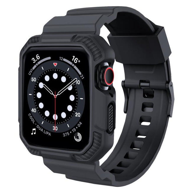 For Apple Watch Ultra 2 / 1 49mm VIETAO Carbon Fiber Silicone Strap(Dark Gray)