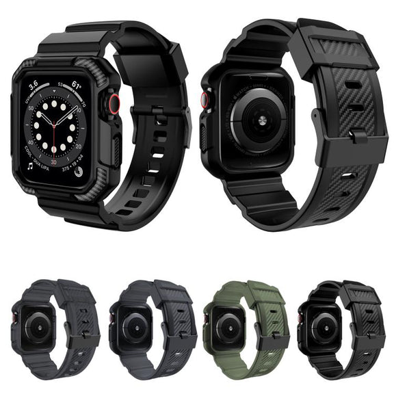 For Apple Watch Ultra 2 / 1 49mm VIETAO Carbon Fiber Silicone Strap(Dark Gray)