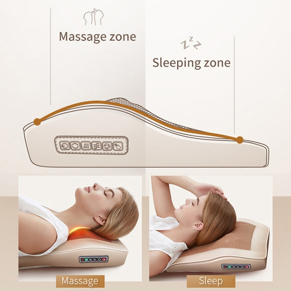 Multifunctional Mini Massage Pillow Neck and Shoulder Cervical Massager, Plug Type:UK Plug(Black)