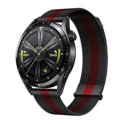 Kalebol 22mm Universal Loop Double Magnetic Buckle Milanese Strap(Black Red)