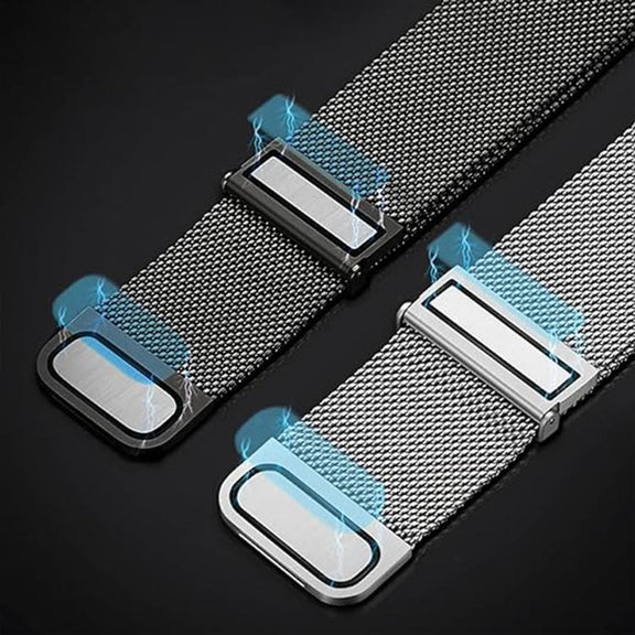 Kalebol 22mm Universal Loop Double Magnetic Buckle Milanese Strap(Black Red)