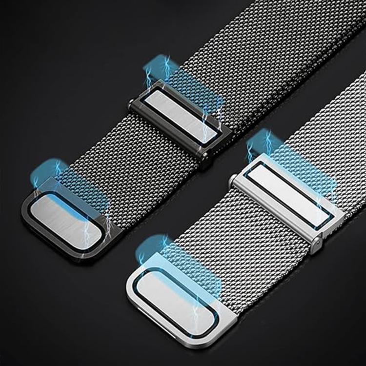 Kalebol 22mm Universal Loop Double Magnetic Buckle Milanese Strap(Black Red)